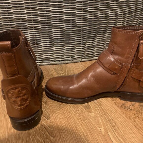 Tory Burch Brown Leather Ankle Boots - Picture 3 of 4